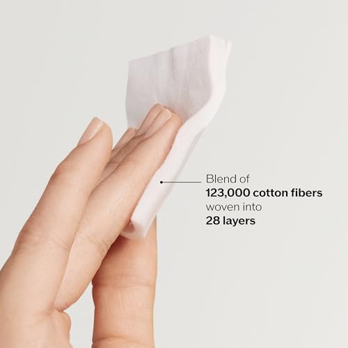 Shiseido Facial Cotton Pads - Includes 165 Squares - for Softener Application & Makeup Removal - 100% Natural, Super Soft