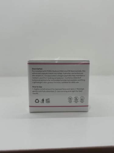VibePro PDRN Pink Collagen Capsule Cream – Hydrating Face Moisturizer with Niacinamide, Unscented, 50g