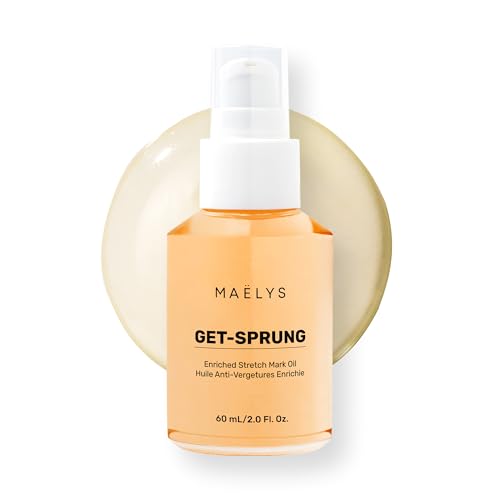 MA?LYS GET-SPRUNG Stretch Mark Body Oil - Skincare Formulated with Bisabolol & Sweet White Lupine - Helps Improve the Look of Stretch Marks & Skin Tone - Pregnancy & Postpartum Body Oil (2 Fl Oz)