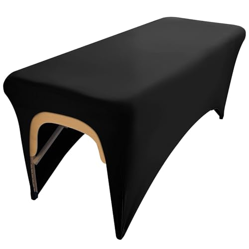 KIDOACOW Black Massage Table Cover with Leg Cut-Out - 6FT Protector