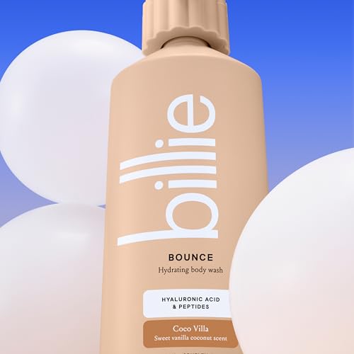 Billie Bounce Hydrating Body Wash with Hyaluronic Acid & Peptides - 18 Fl Oz (Pack of 2)
