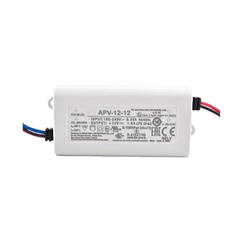 12V 1A Switching Power Supply for LED Lighting - 12W, IP42 Protection