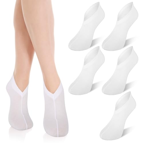 White Cotton Moisturizing Foot Socks Pack for Dry, Cracked Feet - Reusable Spa Treatment