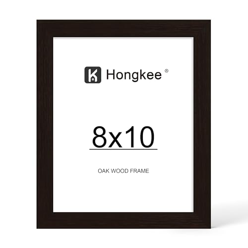 8x10 Oak Wood Picture Frame with Glass - Black Wall/Tabletop Display
