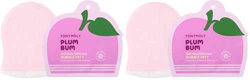 TONYMOLY Plum Bum AHA Exfoliating Bubble Mitt – Single-Use Body Scrub