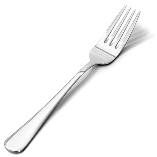 HIKAA 4-Piece Dinner Fork Set - 8-Inch Stainless Steel Cutlery