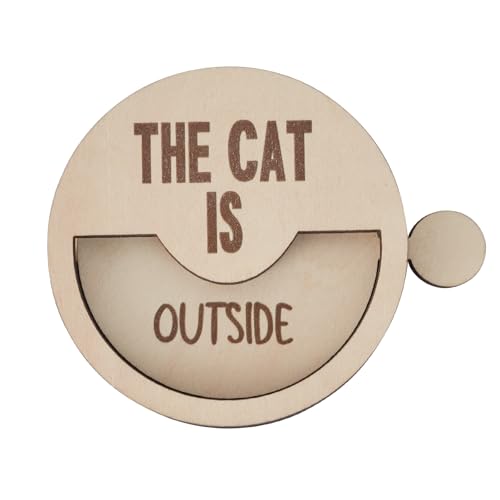 Cat In & Out Reminder Sign - Wood Pet Decor for Cat Lovers