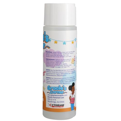 Gracie's Corner Rice Water Detangling Conditioner for Kids - 8 oz Moisturizing Formula for Curly & Coily Hair, Sulfate & Paraben Free