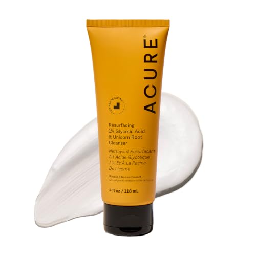 Acure Resurfacing 1% Glycolic Acid & Unicorn Root Facial Cleanser - 4 fl oz