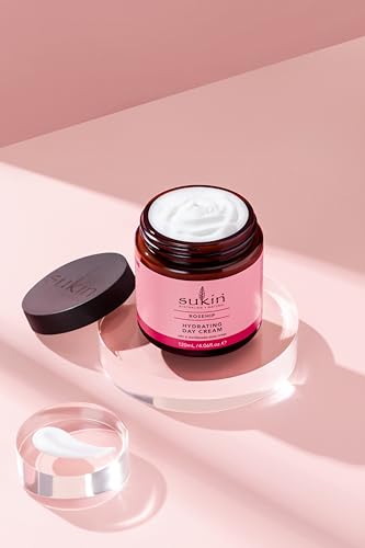 Sukin Hydrating Day Cream with Rosehip – Anti-Aging Moisturizer for Dry Skin, 4.06 Oz