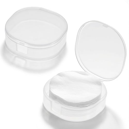 QfwdfcTrenz Portable Plastic Cotton Pad Holder - Travel-Friendly, Sealed Design