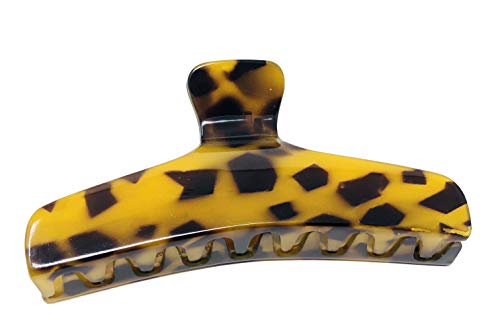 Parcelona Large 4-Inch French Flat Jaw Hair Claw Clip - Tortoise Shell