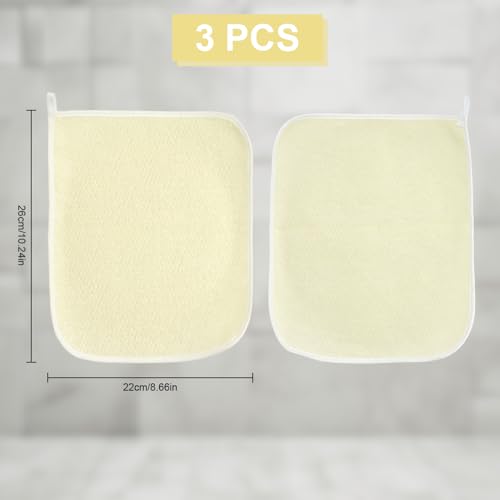 Kiopdse 3-Pack Exfoliating Wash Cloths - Double-Sided Body Scrubber