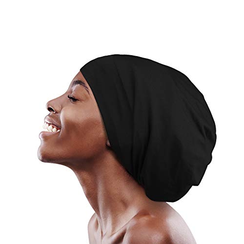 FocusCare Satin Lined Slouchy Sleep Cap for Curly and Frizzy Hair