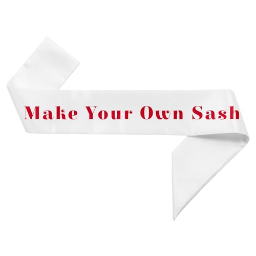 Plain White Double-Layer Satin DIY Sash - 3.7" Wide, 35" Long