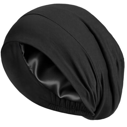 Mulberry Silk Lined Sleep Cap - Anti-Frizz Adjustable Hair Wrap for Night