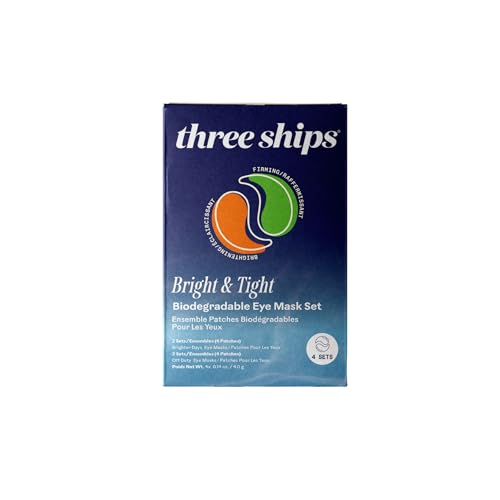 Three Ships Biodegradable Eye Mask Set for Brightening & Firming - 4 Pack