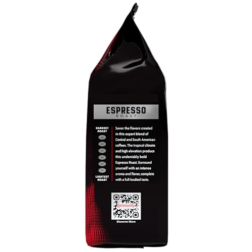 Community Coffee Dark & Bold Espresso Blend - Dark Roast Whole Beans, 11oz