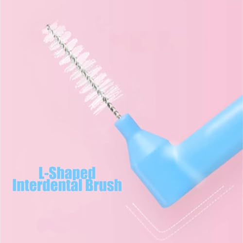 Maoerdental 50Pcs Interdental Brushes Angled L-Shaped 0.6-1.5mm Docking Case