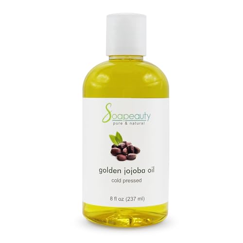 Soapeauty 100% Pure Golden Jojoba Oil - Cold Pressed Carrier Oil, 8 Fl Oz
