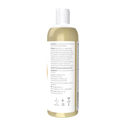 NOW Foods Apricot Kernel Oil - 100% Pure Hair & Skin Moisturizer, 16 oz
