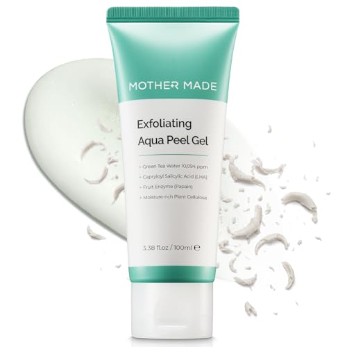 MOTHER MADE Green Tea Exfoliating Aqua Peel Gel 3.38 fl oz - Gentle Deep Pore Facial Exfoliant, Vegan Korean Skincare