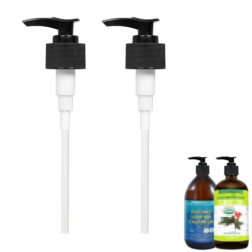2 Pack Dispenser Pumps for 16oz Castor Oil Bottles