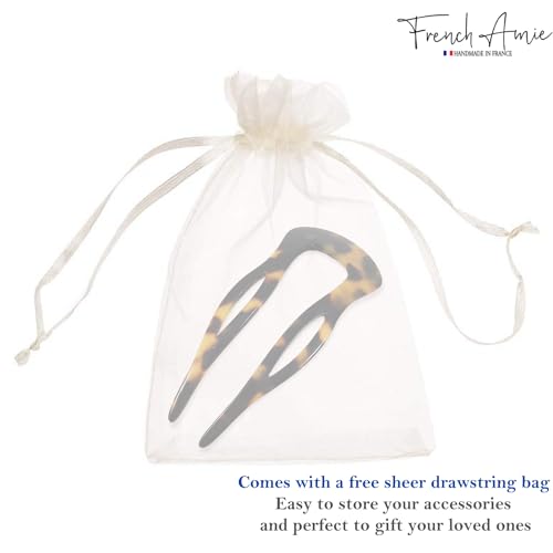 French Amie Tokyo 3-Inch Medium U Hair Pin for Women Girls — Tortoise Shell
