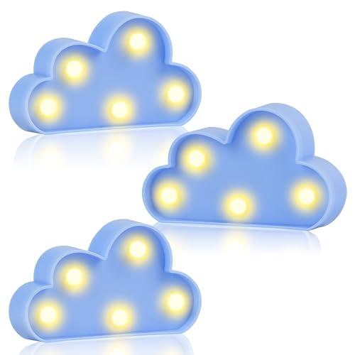 Clothmile 3-Pack LED Cloud Night Lights for Kids' Rooms