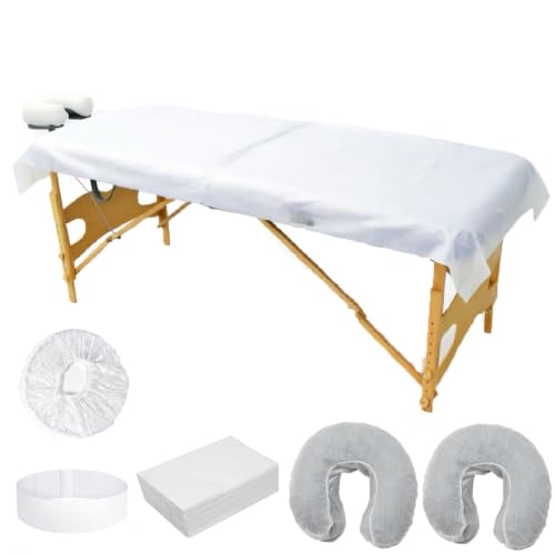 10 Sets Disposable Massage Bed Sheet Set with Headrest & Cap