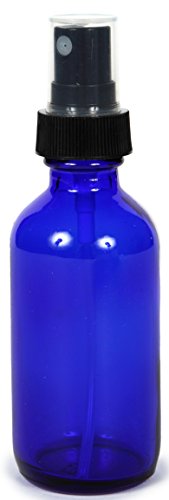 Vivaplex 2 oz Cobalt Blue Glass Bottles with Fine Mist Sprayers - 6 Pack