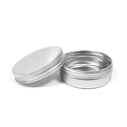 CDZHH Silver 1oz Aluminum Round Storage Jars with Screw Top Lids – 12pcs for Lip Balm, Cosmetics, Tea & More (Variation: Silver-12pcs)
