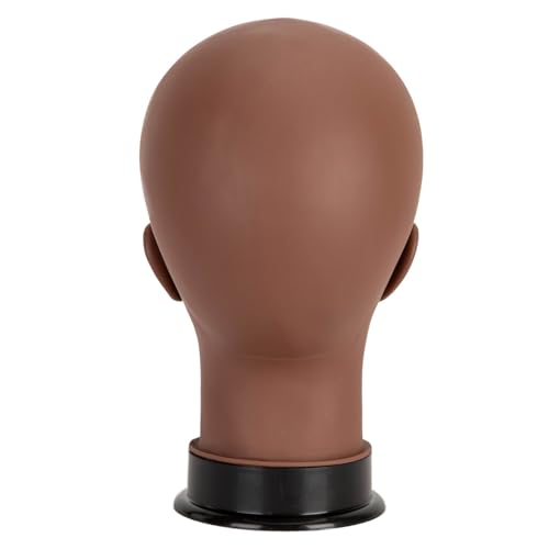 Brown Mannequin Head for Wig Styling & Display - Cosmetology Training Mannequin (Brown-02)