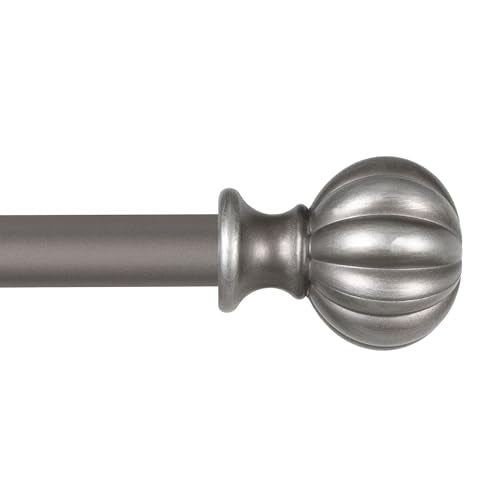 Kenney Rachel Decorative Curtain Rod, Adjustable 28-48 Inch, Italian Pewter