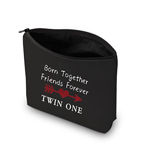 Twin OneTwo Black Cosmetic Bag - Born Together Friends Forever