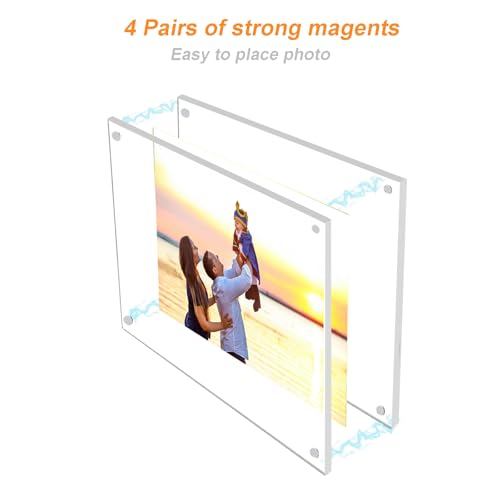 6x8 Magnetic Acrylic Picture Frame - Double-Sided Desktop Display