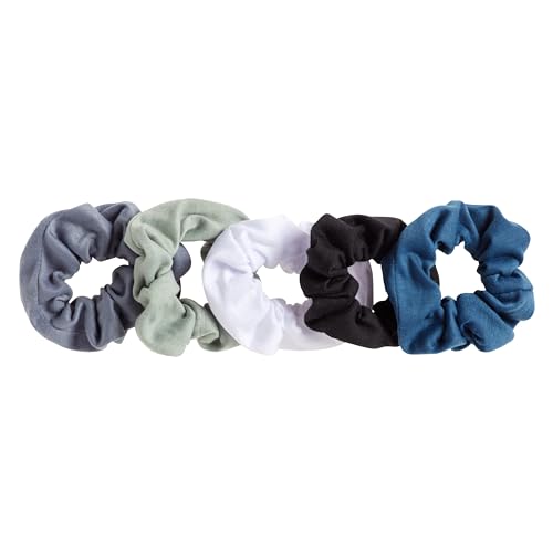 Goody Ouchless Scrunchies for Women & Men - Cool Tones, 12 Pack, Damage-Free Hair Ties