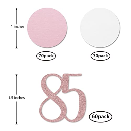 Rose Gold 85th Birthday Confetti - 200pcs Glitter Decorations