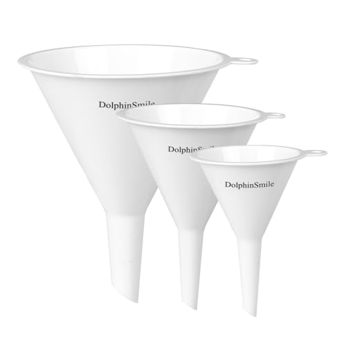 DolphinSmile Plastic Kitchen Funnel Set of 3 - Durable & Versatile