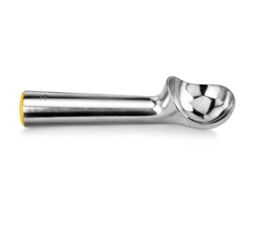 Commercial Ice Cream Scoop - Size 12, 3 oz Aluminum with Yellow Handle