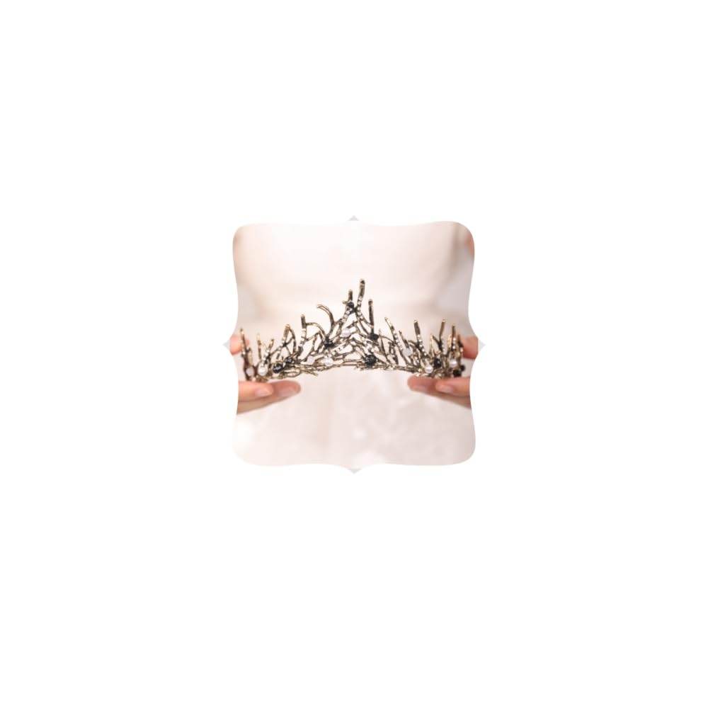 Wekicici Tiaras Baroque Wedding Crowns Crystal Pearl Princess Queen Crown Vintage Headband for Prom Pageants Birthday Party Valentines Costume for Women(Black)
