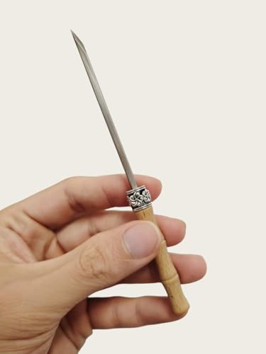 MYAROMA FINDINGS Wooden Sword Hair Pin 4.9 Inch Steel Bun Holder for Women, Gothic Renaissance Festival Accessory (Original)