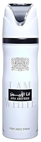 Lattafa Ana Abiyedh Perfumed Deodorant Spray for Men, 6.7 Ounce