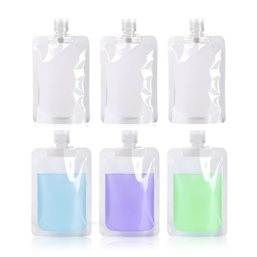 8 Pack Refillable Travel Pouches for Toiletries - 100ml Leakproof Bags