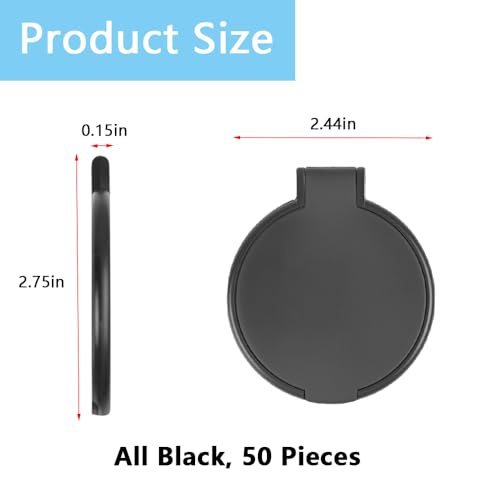 Black Mini Makeup Mirror - 50 Pack Compact Travel Folding Mirrors