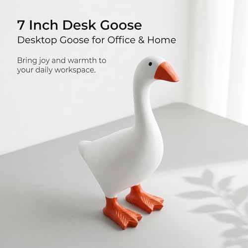 7-Inch Mini Desk Goose Statue | Magnetic Key Holder & Decor