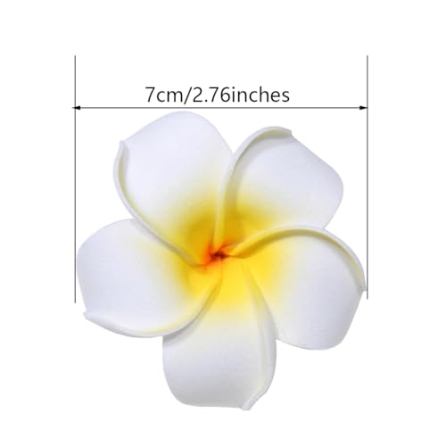 24-Pack Hawaiian Plumeria Flower Hair Clips - 7CM Durable Accessories