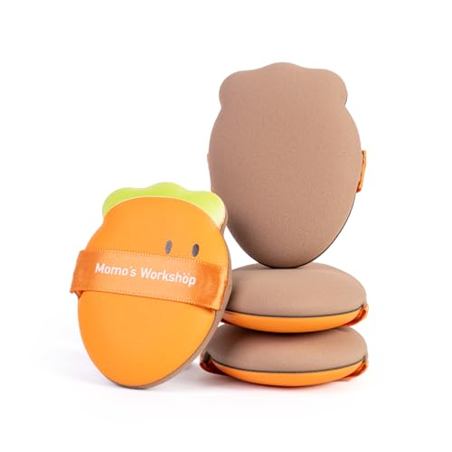 Momo's Workshop Carrot Makeup Sponge Set - 2 Pcs Hydrophilic PU Sponges