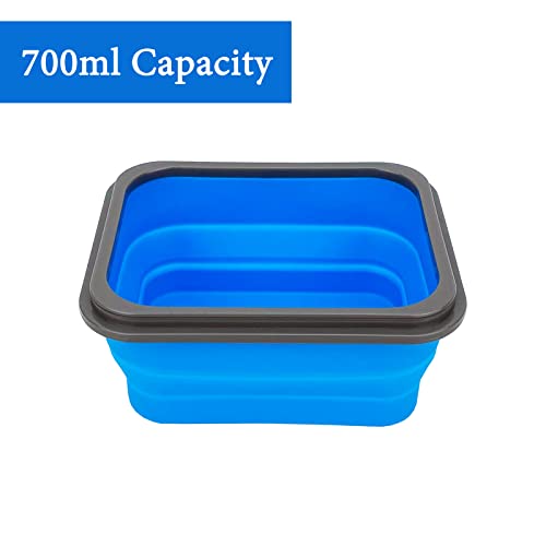Small Silicone Collapsible Lunch Container with 2-in-1 Spoon & Fork