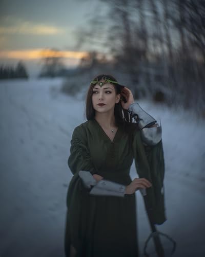 Celtic Viking Crown with Green Rhinestones - Handmade Fairy Circlet